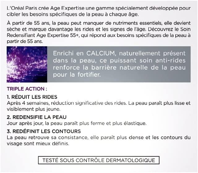 L'Oréal 55+ Complex Cream Care Sculptor For Face, Neck and Décolleté - 50 ml (Oekraïense Verpakking)