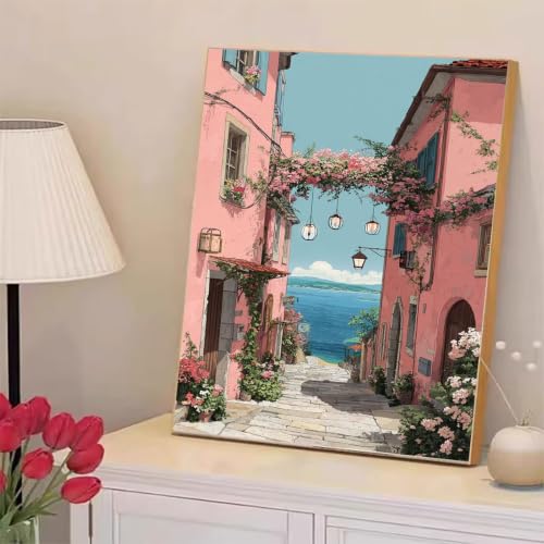 Kit de peinture diamant 50x65cm avec broderie point de croix motif fleur pour décoration maison