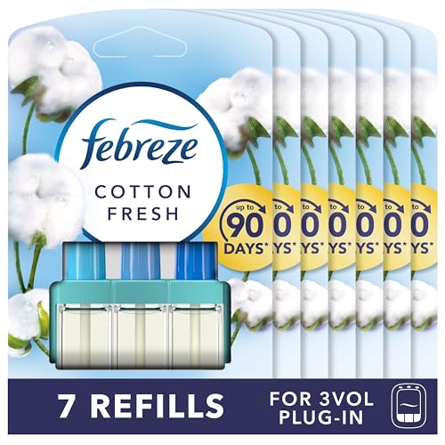 Febreze 3 Volution Air Freshener Plug In Refill 20 ML Cotton Fresh 3 Alternating Scents To Clean Away Odours 7 x 20 ml