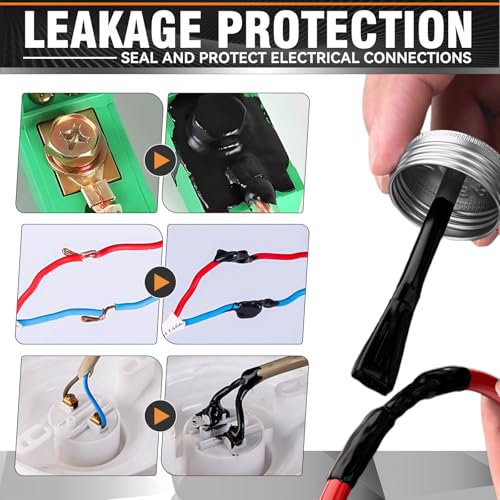 Image of Liquid Electrical Tape - Waterproofing insulating electrical glue, Quick-Drying wire glue, Temperature Resistant, Used for Outdoor Indoor Wires, Electronic Component & Electrical Equipment (125ml)