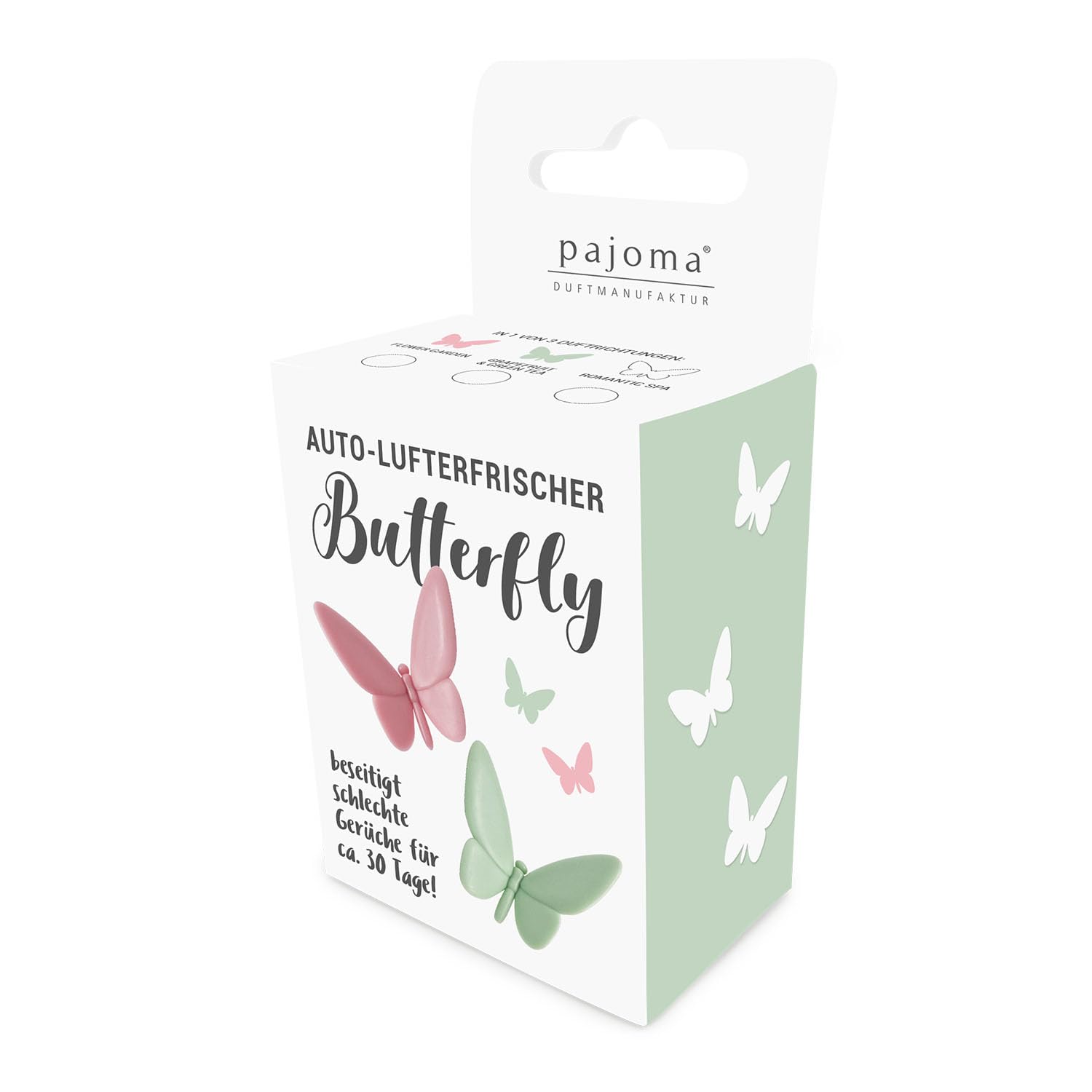 pajoma® Auto-Lufterfrischer Butterfly, 3er Set | drei verschiedene Düfte - beseitigt schlechte Gerüche für ca. 30 Tage
