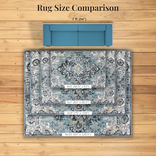 Tapete decorativo azul 6x9 pies LUXE WEAVERS miniatura 6
