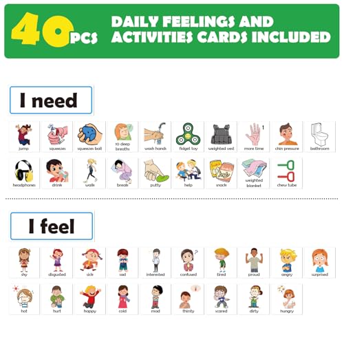 KIKIGOAL Feelings Chart For Preschool Teacher Supplies, Social Emotional Learning Pocket Chart, Autism Visual Behavior Management, Daycare Essentials, Calm Down Corner Classroom Supplies - Image 6