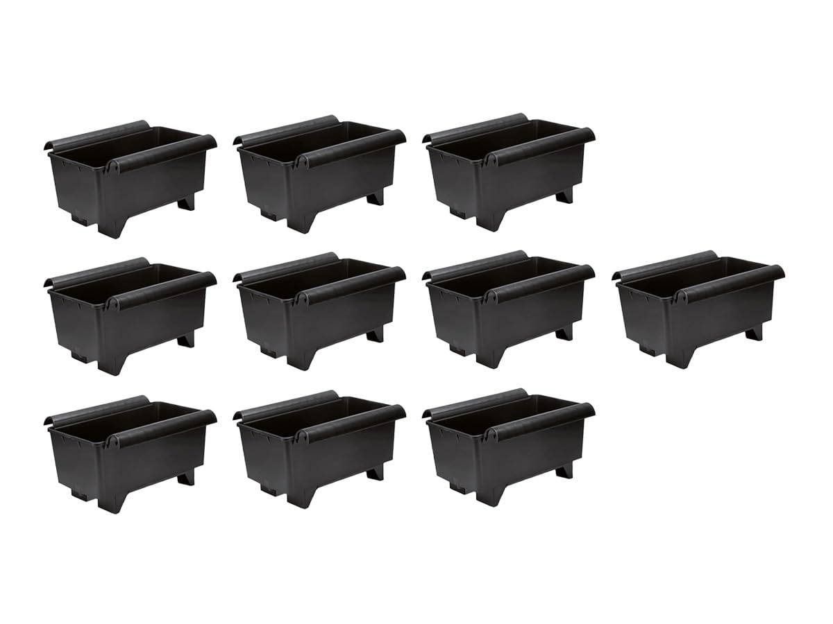 Erdbeerprofi - Profi-Pflanzkasten - 10 Balkonkasten für Erdbeeren - 40x32x23 cm Schwarz - Blumenkasten für 4-5 Erdbeerpflanzen - Pflanzgefäß mit abgerundeten Kanten