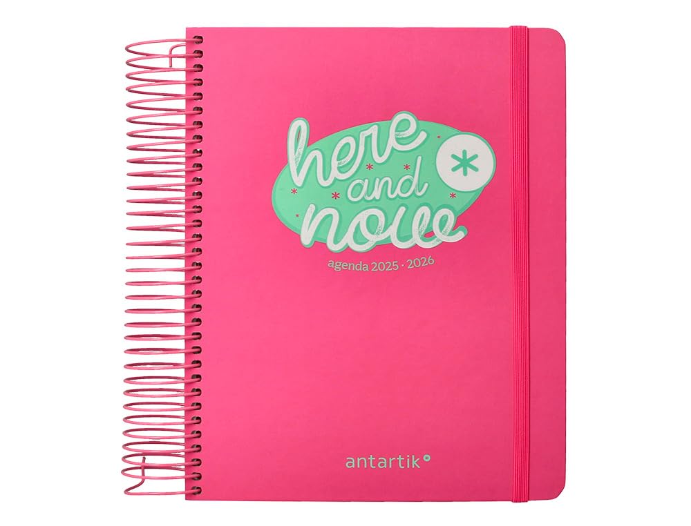 Anartik 25-26 spiral school diary here and now pink day a5 bilingual FSC paper 80 g.