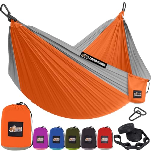 GORILLA GRIP Durable Camping Hammock with Heavy Duty Tree Straps, Portable Hammocks for Outside,...