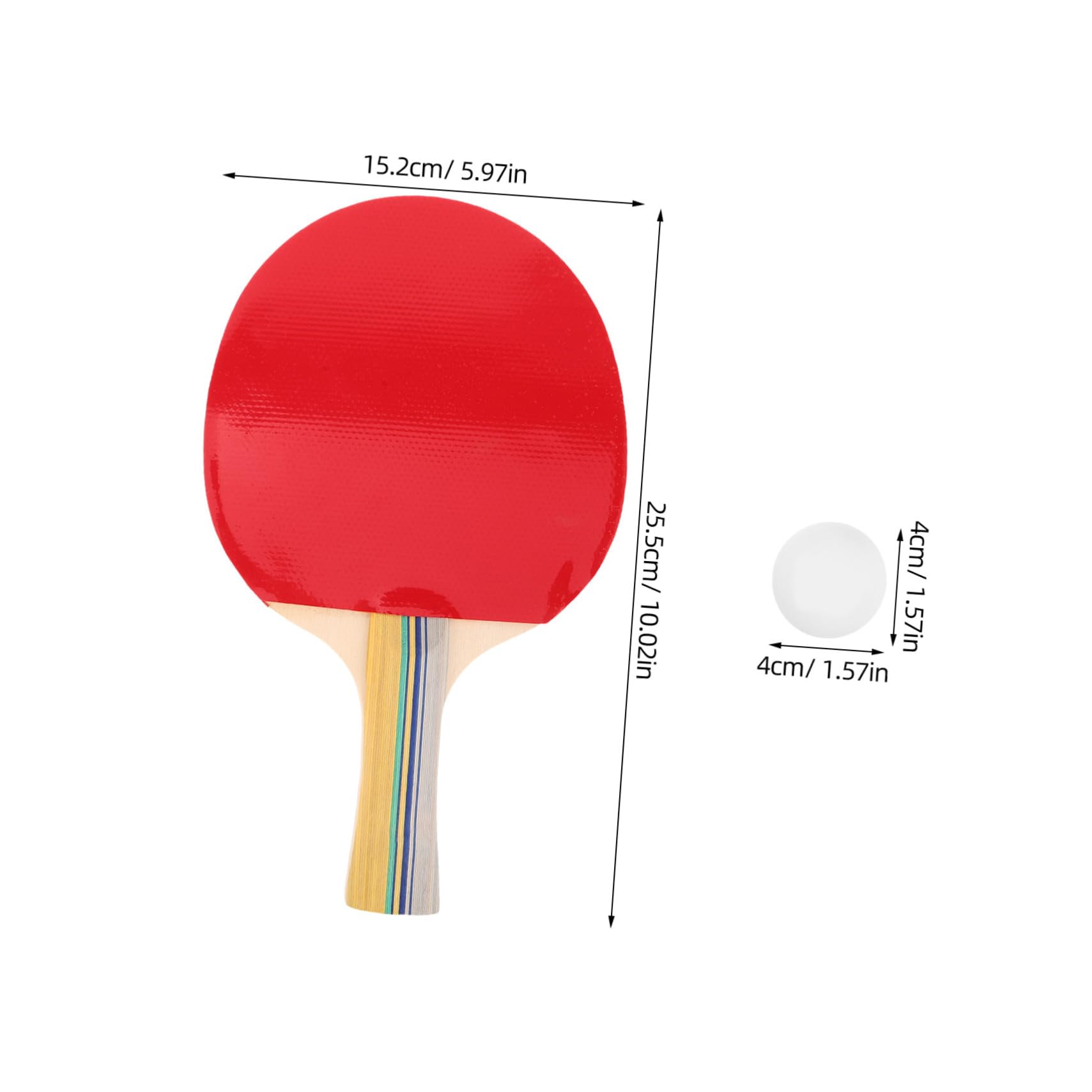 WOONEKY Table Tennis Paddles Set mit Langem Holzgriff Ergonomisch Geformte Griffe für Komfortables Spiel Ausgewogene Schläger für Präzise Set für Heim Partyspiele