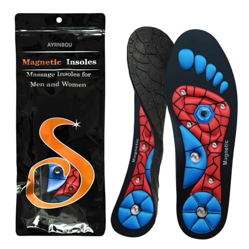 Magnetic Acupressure Insoles，Orthopedic Insoles，Relieve Tired can be Used by Both Men and Women (Red, M-US(9.5-10.5))