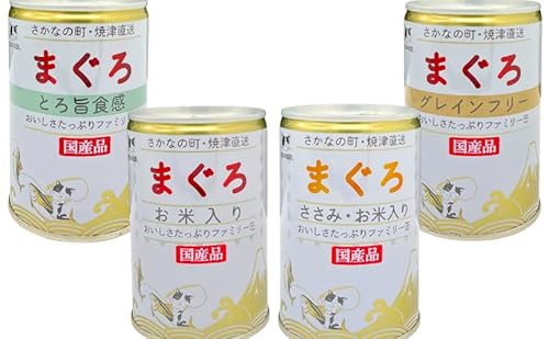 たまの伝説 おいしさたっぷりファミリー缶 4種アソートセット 【(1)まぐろ お米入り(2)まぐろ・ささみお米入り(3)まぐろ とろ旨食感(4)まぐろ グレインフリー】各種1缶ずつ 合計4缶セット 国産のサムネイル