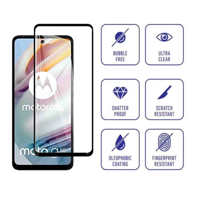 Image of Screen Protector for Motorola Moto G60 (Black) Tempered Glass Edge-to-Edge 6D Screen Guard With Installation Kit