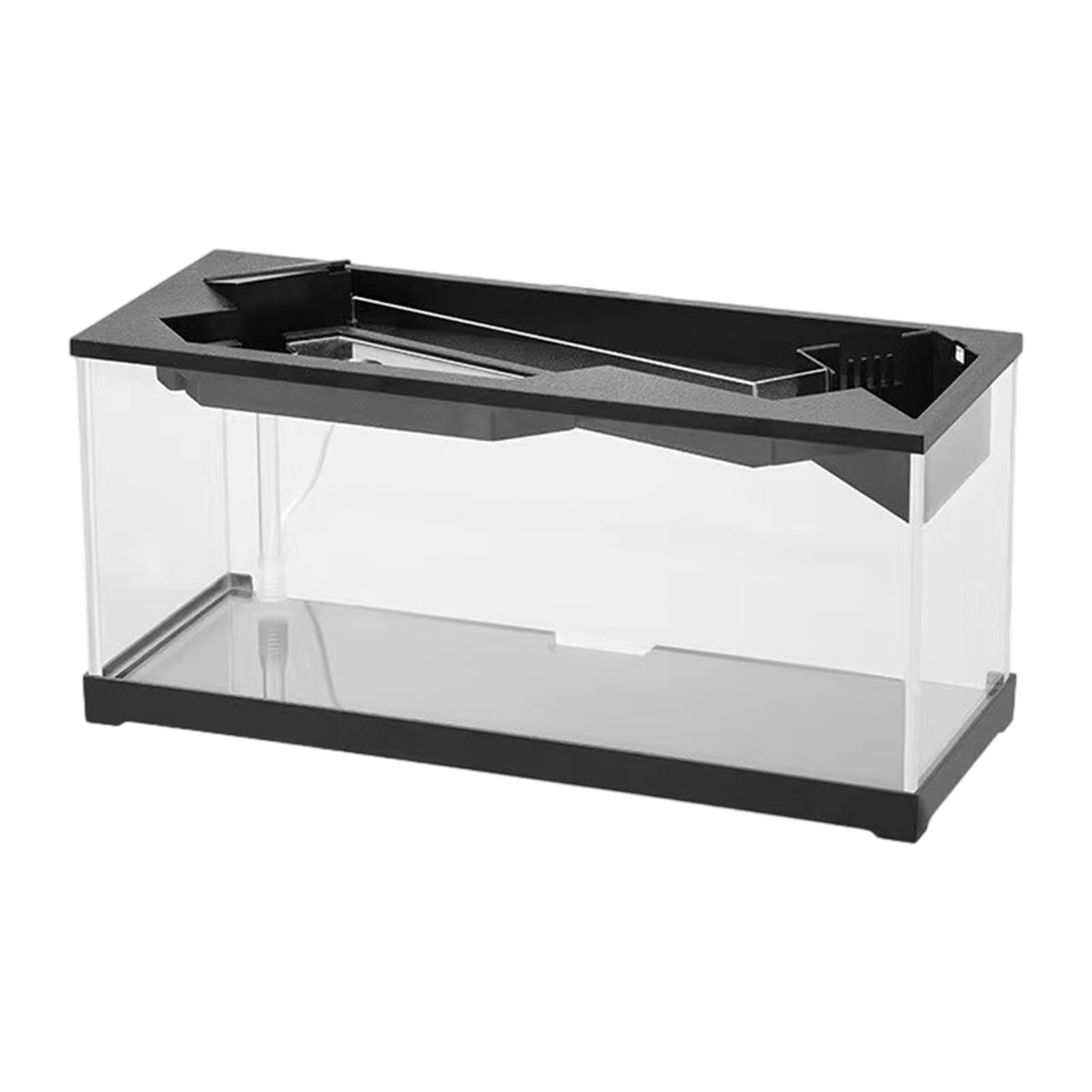 Acuario de escritorio acrílico compacto con bombas integradas, almohadilla de calefacción LED para ecosistema de peces, acuario acrílico compacto con bombas integradas