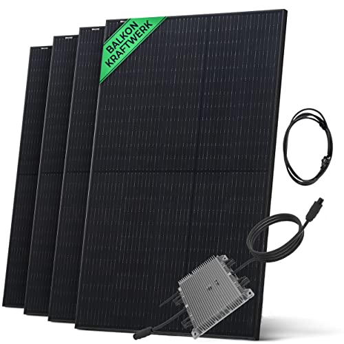 Solarway Balkonkraftwerk 1600W Komplett Steckdose | Solaranlage Komplettset | 4x395W JaSolar-Module, Deye Wechselrichter mit APP/WIFI + Zubehör | Plug&Play Cover