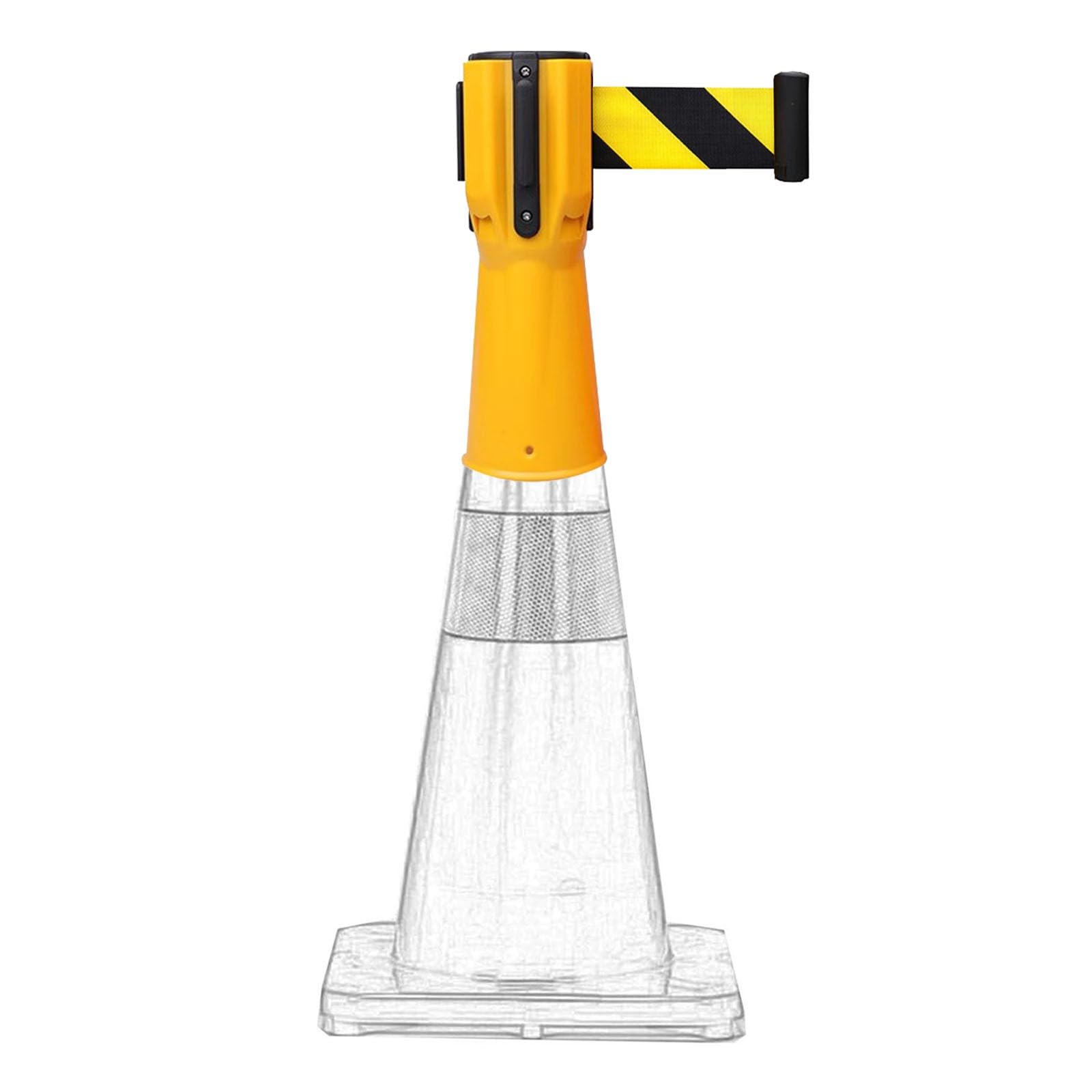 2/3/5/10M Retractable Traffic Cone Topper Tape - For Blocking Traffic and Pedestrian Areas,Cone Mountable Hazardous Caution Tape(A,5M/16FT)