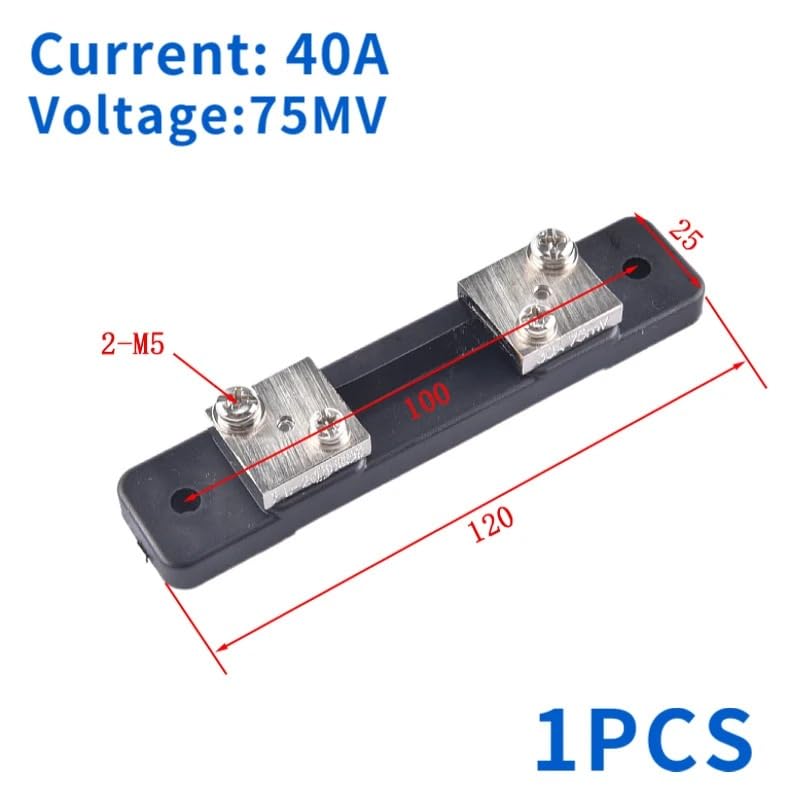 FL-2 Shunt 1A 2A3A5A10A20A30A 40A50A 75A100A 75mV DC Manufacturer with Base Ammeter Current Shunt Resistor (Color : 40A, Size : 75MV)