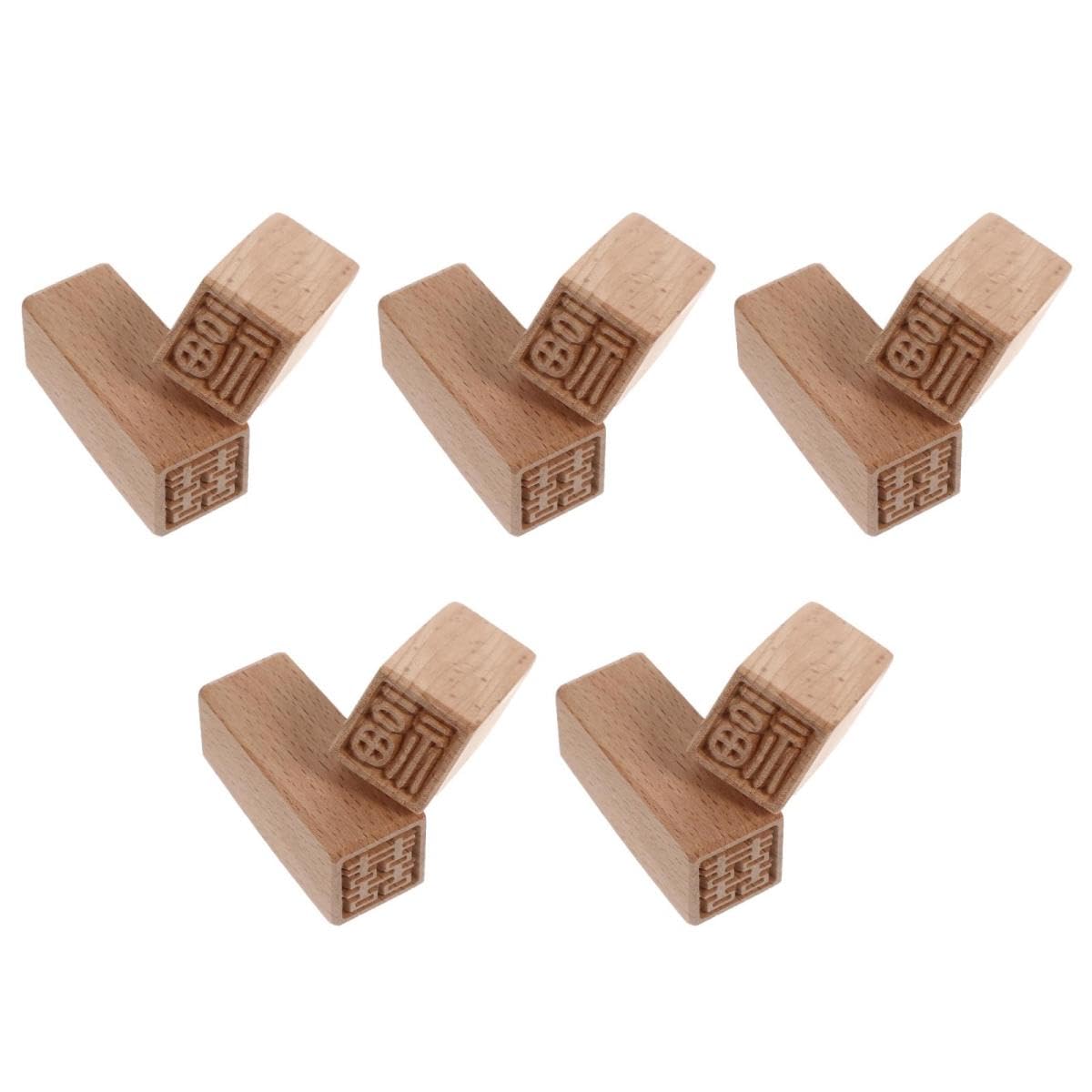 NUOBESTY 10piezas Sello De Pastel De Luna De Madera Moldes Para Repostería Patrones Auspiciosos Para Hornear y Galletas Decorativas