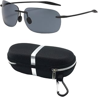CALANDIS CALANDIS Driving Sunglasses for Men Rimless Sunglasses for Cycling Fishing Motorcycle Black Gray Sunglasses Sunglasses & Fashion Eyewear Mens Accessories