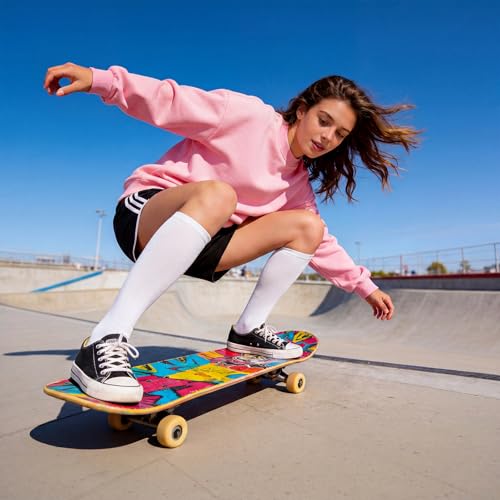 Image of American Trends Womens Athletic Knee High Socks Outdoor Sport Thigh High Stockings Casual Stripes Tube Socks