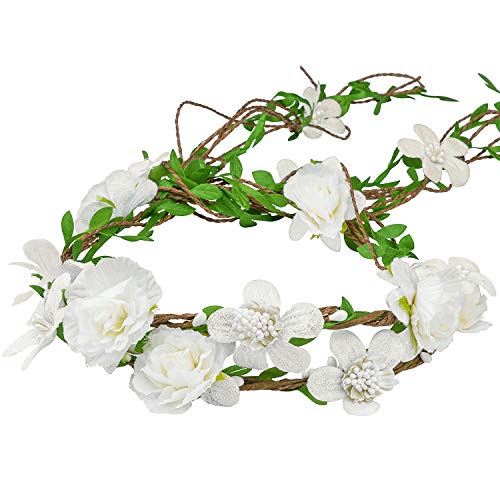 1PCS Women Flower Crown Wreath Headbands Halo Floral Crown Garland Headpiece Wedding Festival Party