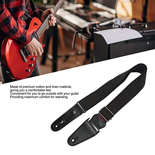 Sangle d’ukulélé, sangle de guitare en lin et coton pratique universelle noire confortable avec 2 micros pour les… - Les Beatles, Paul McCartney, John Lennon, RIngo Starr, George Harrison Sangle d'ukulélé, sangle de guitare en lin et coton pratique universelle noire confortable avec 2 micros pour les… – Image 5