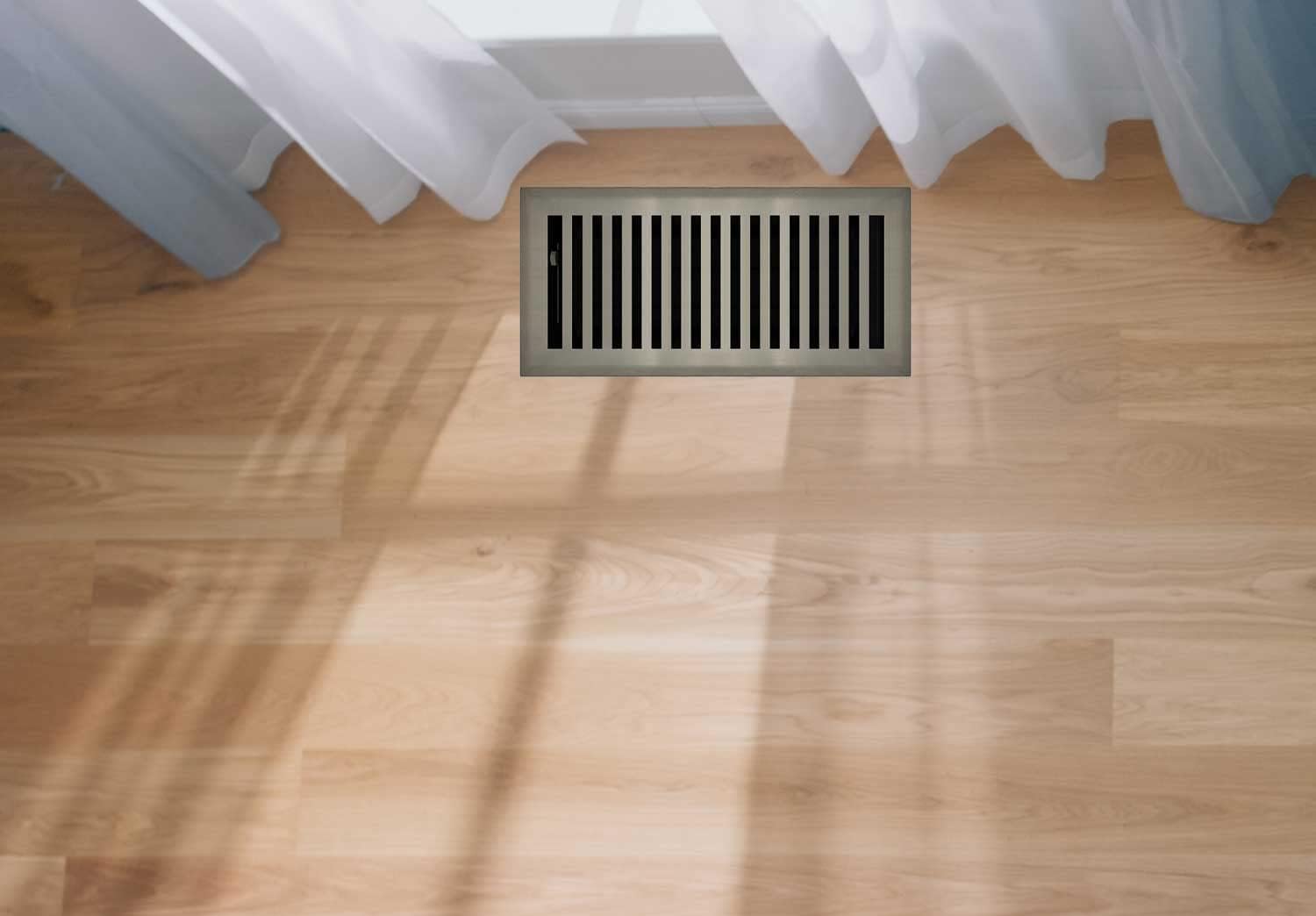 4" x 10" Brushed Nickel Steel Contemporary Floor Register Vent Cover