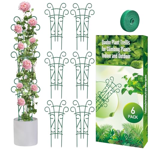 Qaobo 6 Pack Indoor Plant Trellis for Potted Plants, Stackable Garden Trellis for Climbing...