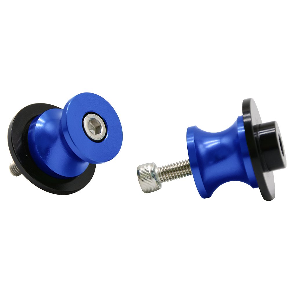LQMY2pcs M6 X1.5 Motorcycle CNC Swing arm Sliders Spools Stand Screw for Yamaha FZ01 FZ03 FZ09 FZ10 YZF R1 R3 R6 R25 R125 R1000 R6S FZ1 FZ6 FZ8 FZS1000 FZS600 Aprilia RSV4 R Tuono V4 Dorsoduro (Blue)