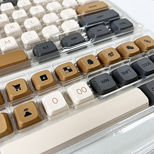 Image of Guffercty kred XDA Profile Keycaps 125 Retro PBT Key Cap Cover Set Dye Sublimation ANSI US Layout for Cherry Mx Switch Mechanical Keyboard (XDA /Ember)