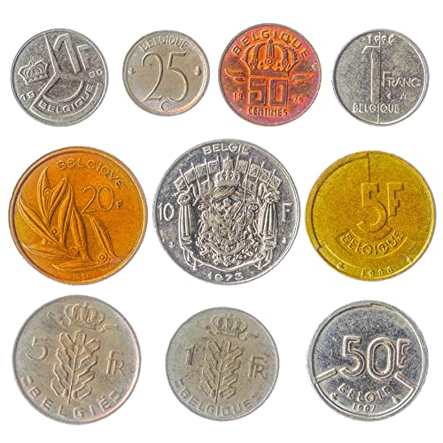 Belgium 10 Mixed Coins | Centimes | Francs | Old