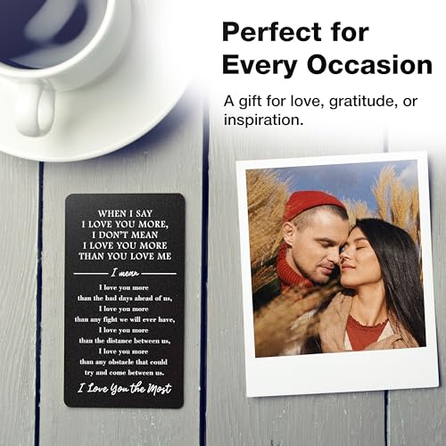 Engraved Wallet Card for Husband or Wife – Romantic Love Note Keepsake, Anniversary, Birthday, Wedding Gift, Valentine’s Day, Just Because3