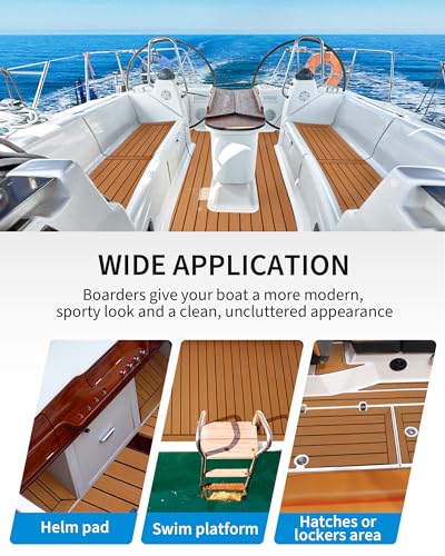 image for OCEANBROAD Self-Adhesive 96''x2.4'' Boat Flooring with 3M Adhesive Bac