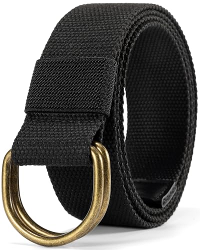 Image of Web Fabric Canvas Belt for Men Women with Double D Ring Buckle 1.5in Wide