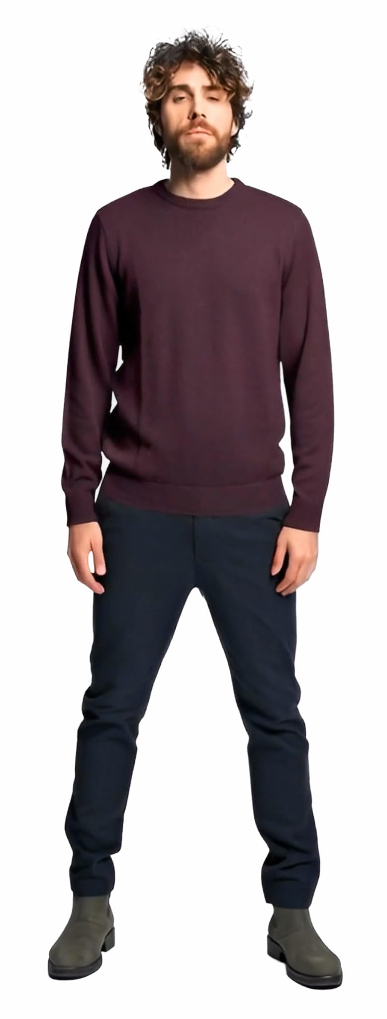 Maglione Uomo 100% LANA MERINO a Maniche Lunghe - Pullover - Maglione Uomo Invernale