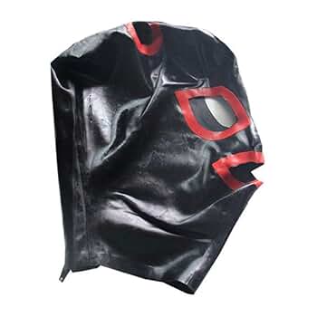 Amazon.com: EXLATEX Latex Hood mask Red Trim Mouth Eyes