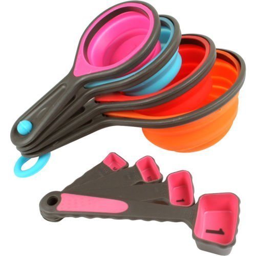 8pc Hand Crafted Measuring Set Buy Okayji 8PC Silicone Measuring Cups Set Cup Spoon Kitchen Tool ...