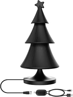 VUELVE Amplified HD Digital TV Antenna,Antenna TV Digital HD Indoor Long 75 Miles Range,Digital Antenna for TV Support 4K 1080p and All Older TV's with 16.4 ft Coax HDTV Cable-Black