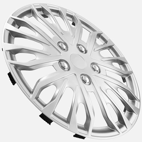 Image of LYDS Eurosport Silver Universal 15 inch Premium ABS Hubcap Wheel Cover Replacement Set of 4 - HWC-15S