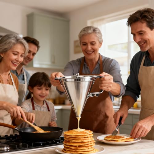 Batter Funnel - 1800ml, Stainless Steel Dispenser, Pouring Tool | Baking Pastry Pancake Cupcake Chocolate Funnel, Kitchen Cooking Accessory Restaurant Commercial Dining - Image 4