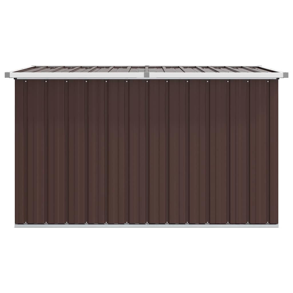 Gartenbox Braun aus verzinktem Stahl mit 1,03 m³ Stauraum, wetterfest, wasserdicht, mit Klappdeckel für Auflagen, Kissen, Polster, ideal für Balkon, Terrasse, Outdoor und Winter