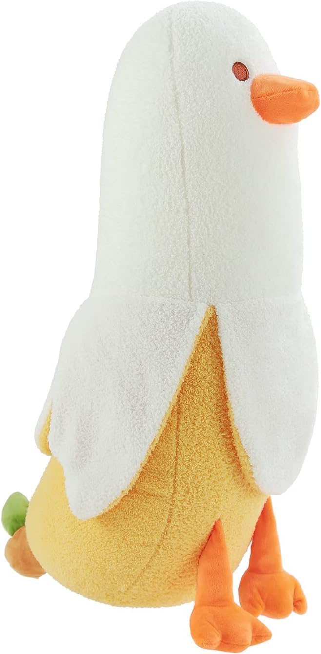 Banana Duck Plush Toy-12” Weighted Duck Stuffed Animals, Elastic Duck Plush Stuffed Animals Banana Plushie Hugging Pillow, Throw Pillow, Body Pillow, Room Decoration Gift for Kids Girls Boys