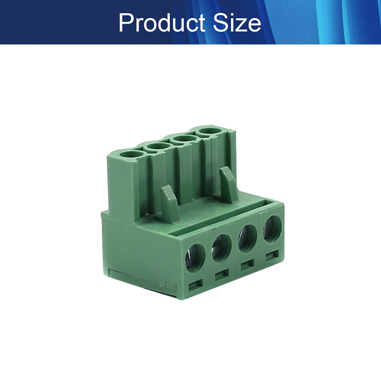 Jutagoss 20 PCS PCB Terminal Block Connector 300V 4P Flat Angle Needle Seat Insert-in PCB Screw Terminal Block Connector 2EMGK-5.08 Green
