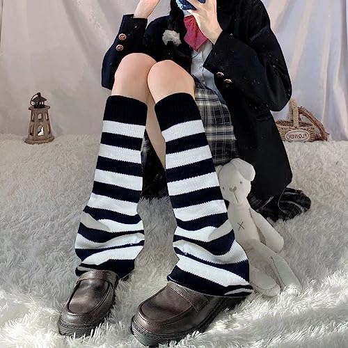 Image of DOOVID Leg Warmers for Women Kawaii Knit Long Socks Girls Harajuku Lolita Leg Warmers Goth Ankle Heap Socks