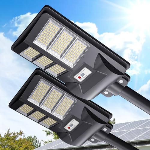AMNICOOK 600W Solar Street Lights Outdoor Dusk to...