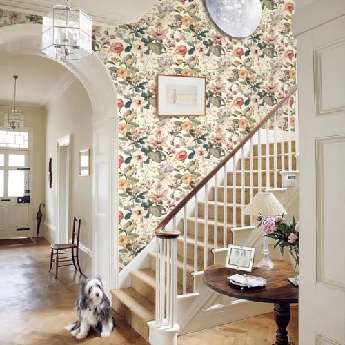 Jeweluck Floral Wallpaper Peel and Stick Vintage Floral Contact Paper Peel and Stick 16.9”x118.1” Poppy Flower Wallpaper Boho Leaf Removable Self Adhesive Wall Paper for Cabinets Bedroom Decorative Jeweluck Floral Wallpaper Peel and Stick Vintage Floral Contact Paper Peel and Stick 16.9”x118.1” Poppy Flower Wallpaper Boho Leaf Removable Self Adhesive Wall Paper for Cabinets Bedroom Decorative