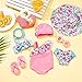 Kajaia 8 Pcs 18 Inch Doll Clothes and Accessories Summer Dolls Swimsuits Beach Playsets Include Doll Swimsuit Bikini Dress Flip Flops Hat Sunglasses Handbag Swim Accessories for 18 Inch Girl Dolls