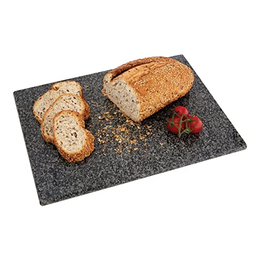UNIQUE HOME LIVING Black Speckled Granite Chopping Board Kitchen Cutting Board Multi-Purpose Food Serving Board 40 x 30 x 2cm
