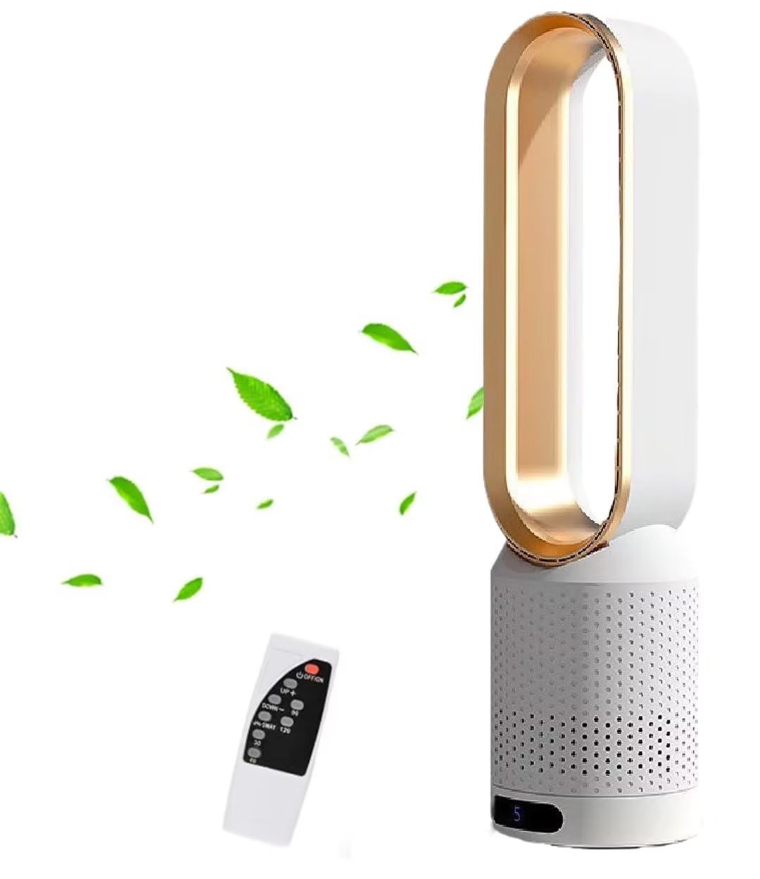 Bezostrzowy wentylator wieżowy, oscylat 90 °, 8 prędkości, pilot zdalnego sterowania, LED Touch Sn, tryb cichego sp do użytku domowego lub osobistego