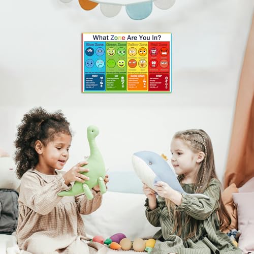 Conjunto de 6 pôsteres Zone of Regulation para autismo e TDAH - Kit de ferramentas Calm Down Corner