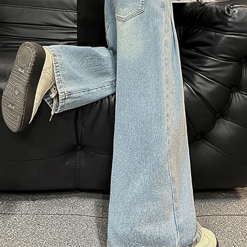Youth Girls Cute Wide Leg Jeans Elastic High Waisted Straight Washed Denim Pants Baggy Trendy Trousers for Teen Girls4