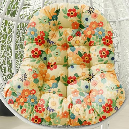 joomie Coussin de rechange imperméable pour balancelle de jardin, 120 x 84 x 18 cm d'épaisseur, coussin amovible avec attaches pour balancelle de jardin, cocon, hamac,...