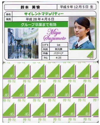 Amazon.co.jp: 鈴本美愉 サイレントマジョリティー 免許証カード
